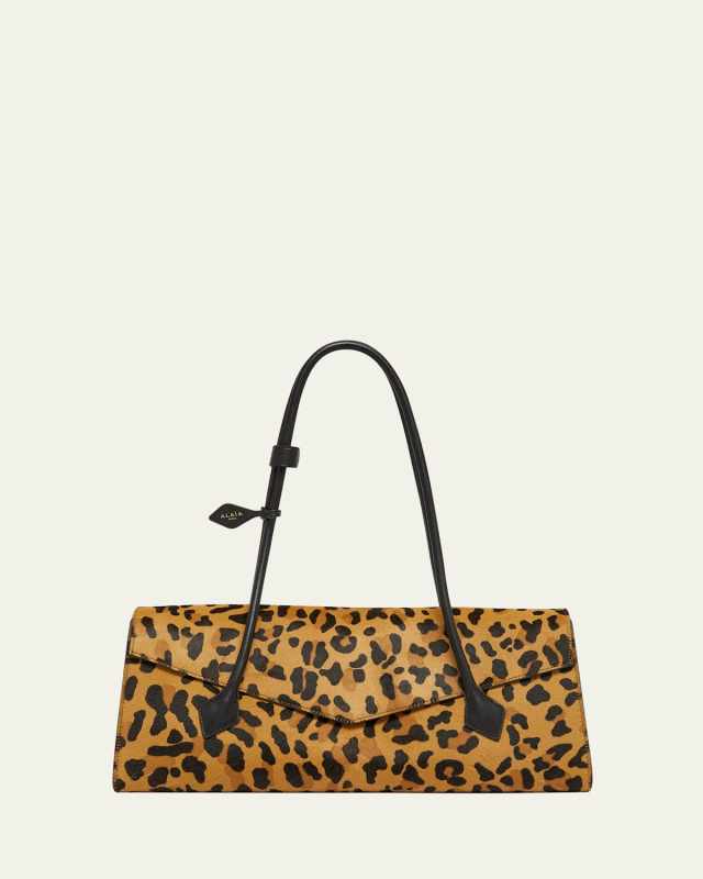 Le Teckel Leopard Calf Hair Shoulder Bag